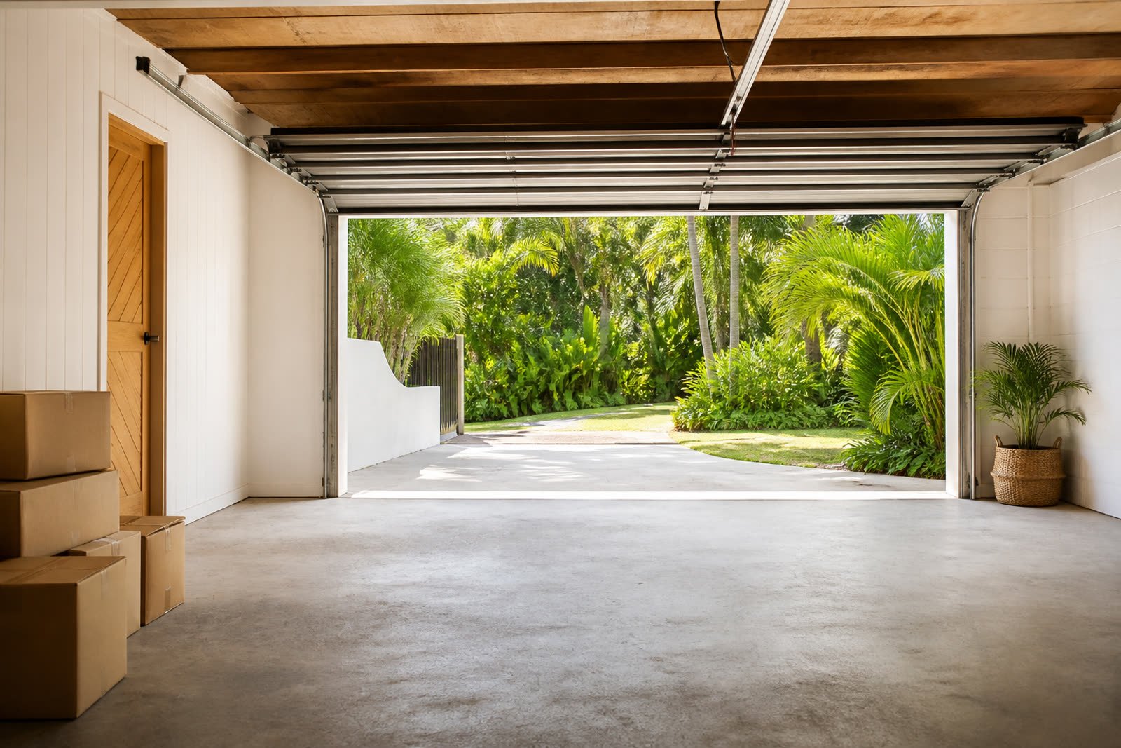 Garage swept clean after a rubbish removal in Byron Bay