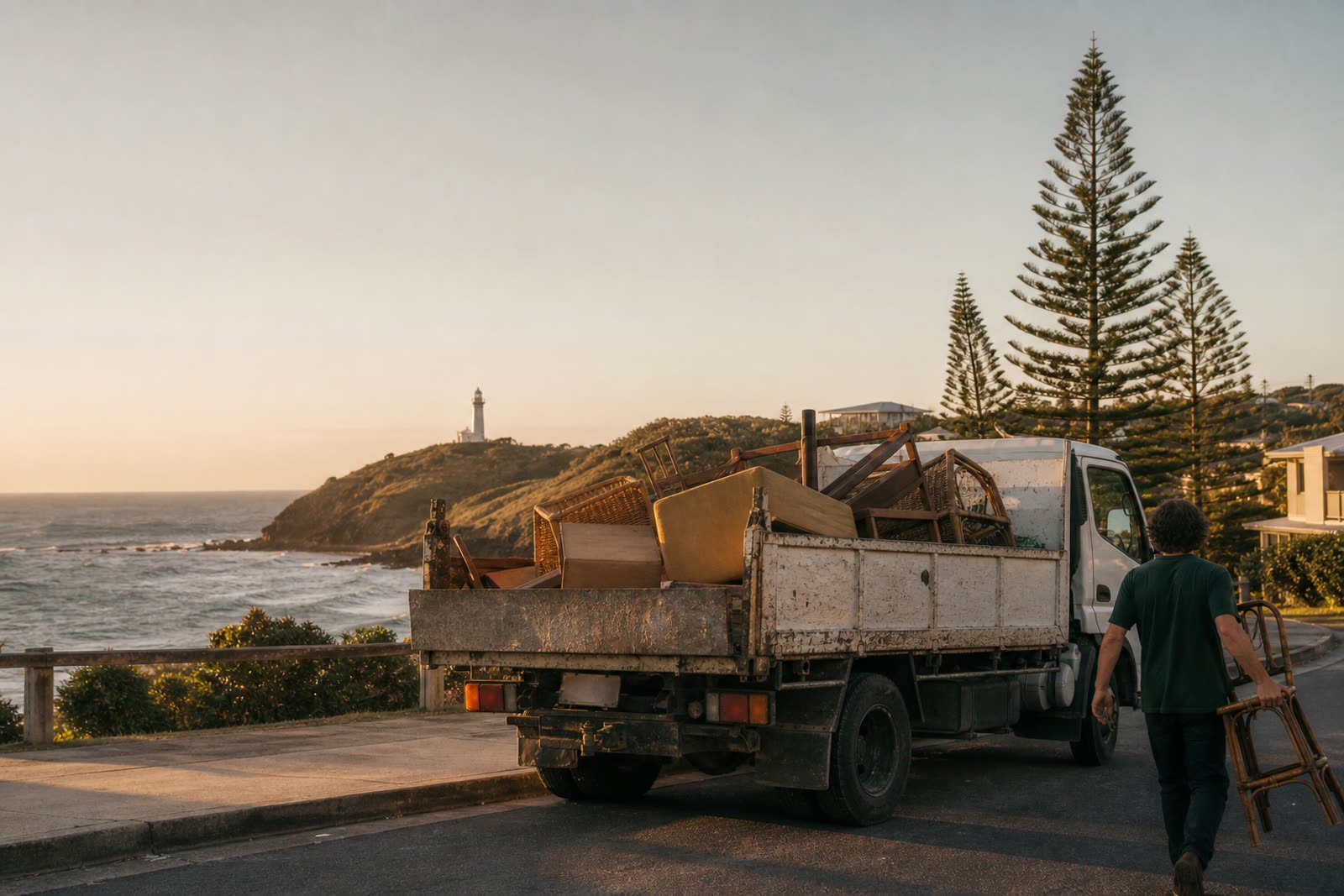 Loaded rubbish removal truck in Byron Bay